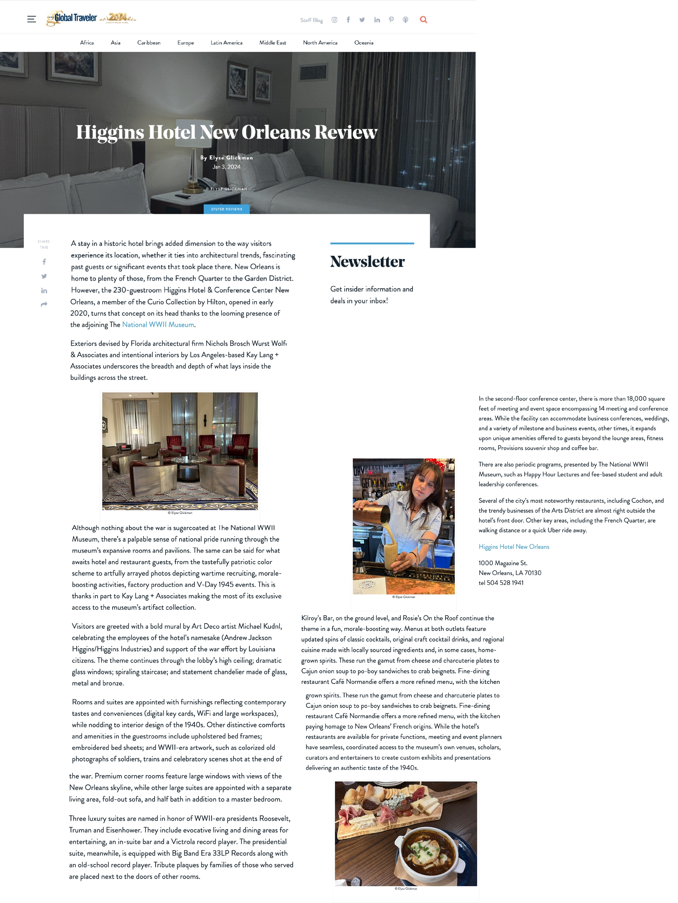 Reveiw010324HIgginsHotel